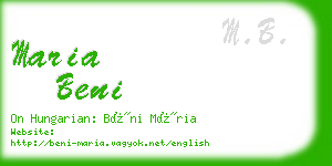 maria beni business card